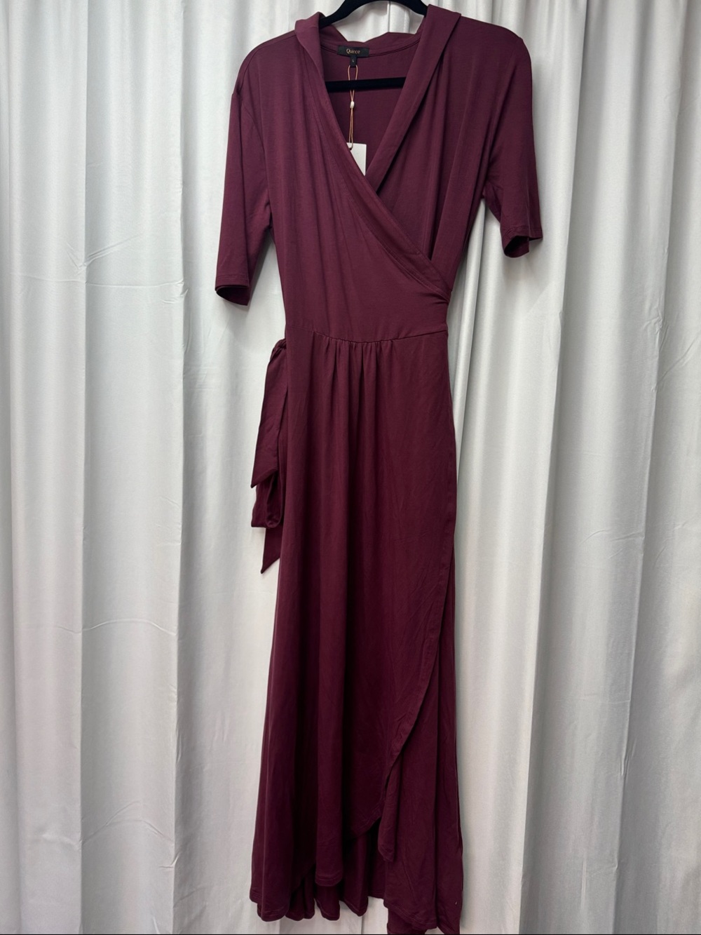QUINCE Wrap-Style Maxi Dress in Wine Size  L